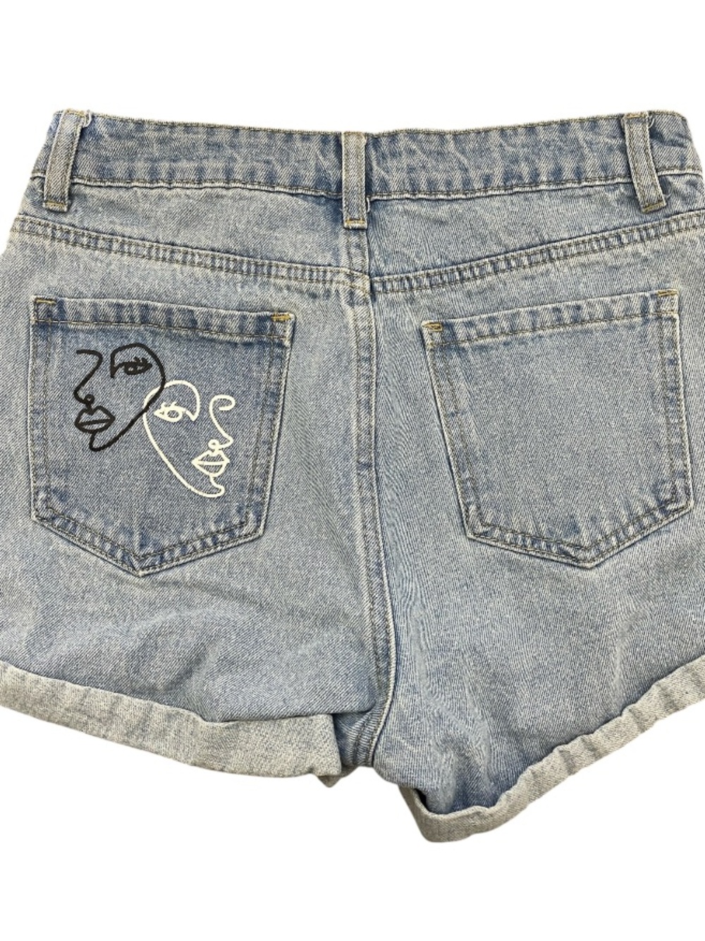 Light Blue Denim High-Waist Women’s Shorts